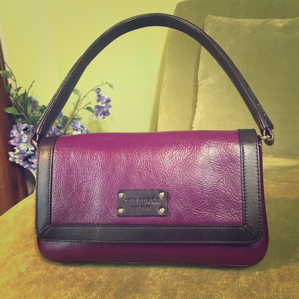 KATE SPADE Purple Plum Burgundy/Black Evening Bag